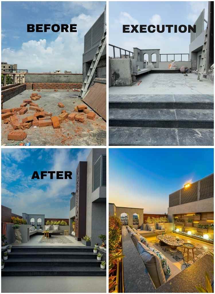 Rooftop Makeover with Arched Wall
