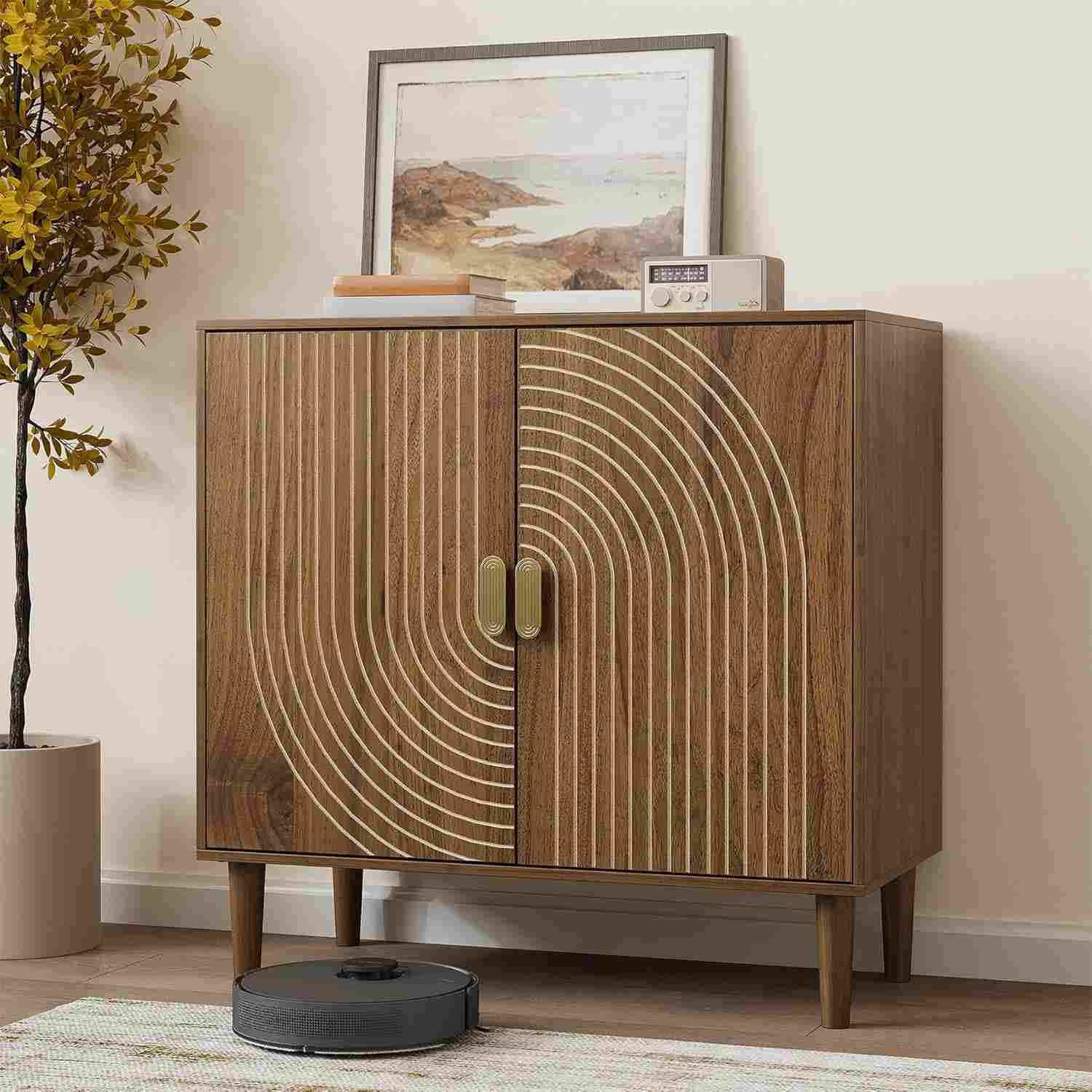 Smuxee Walnut Sideboard Cabinet