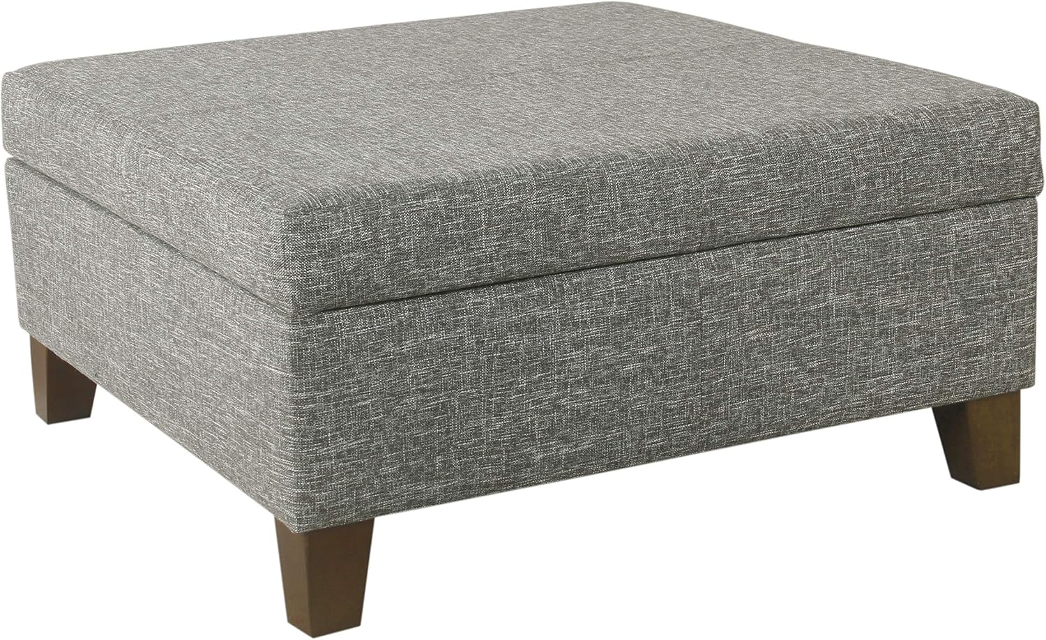 Square Storage Ottoman with Wood Legs