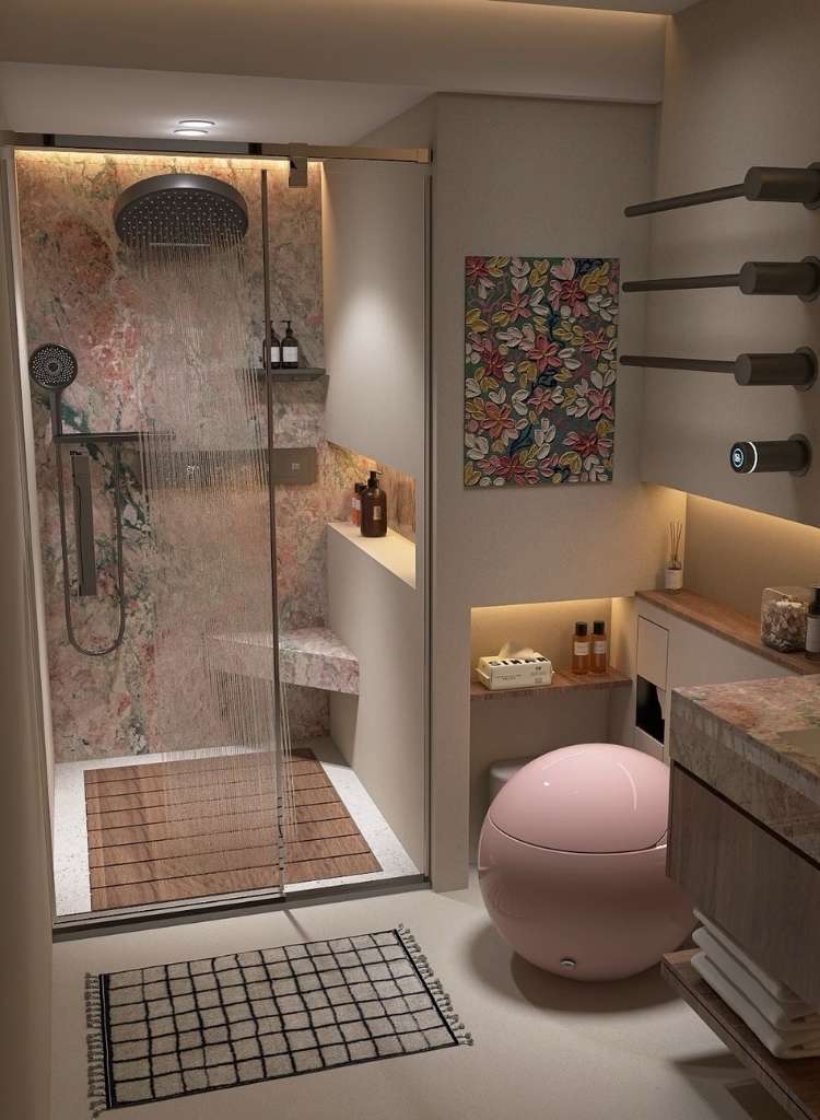 Teak Shower Mat Luxury Bathroom