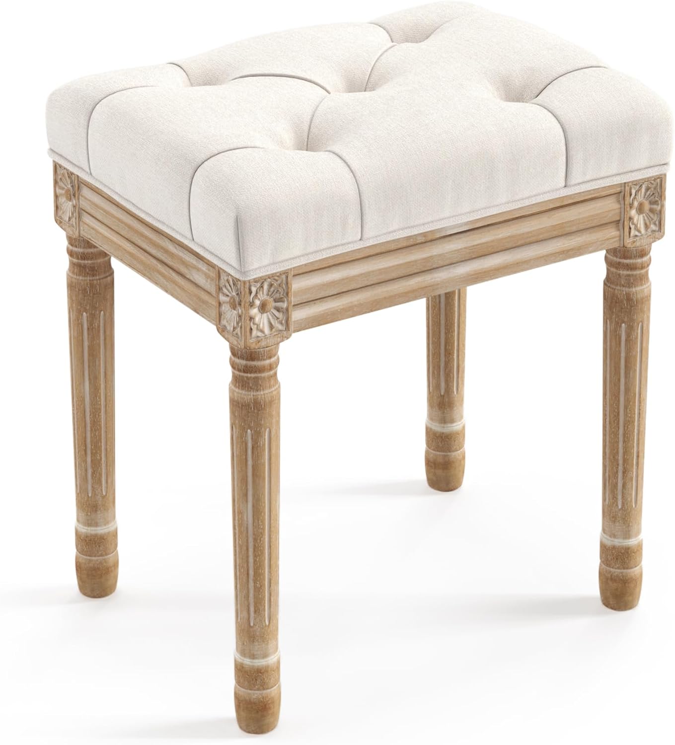 Upholstered Fabric Vanity Bench Seat