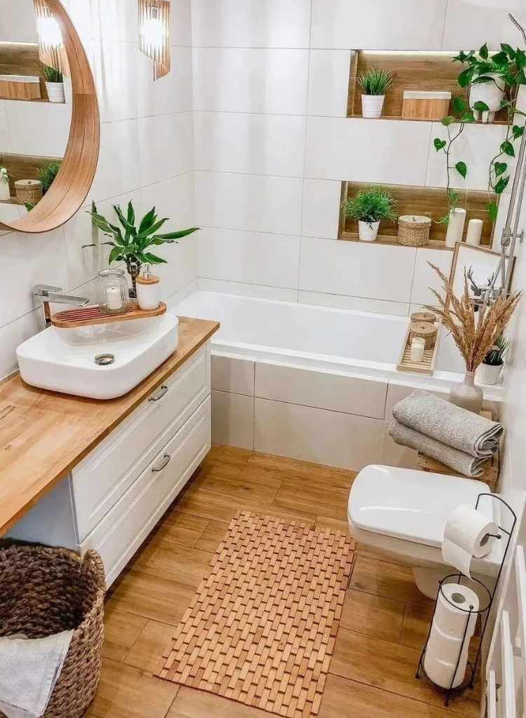 Wooden Bath Mat Small Bathroom