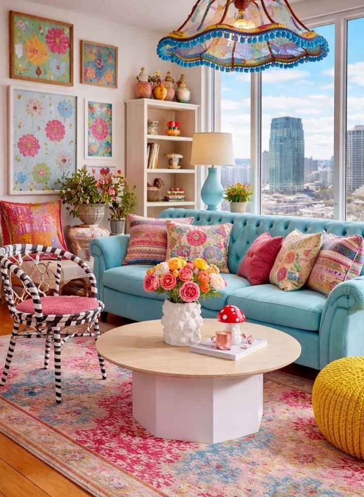Pastel Bloom Living Room