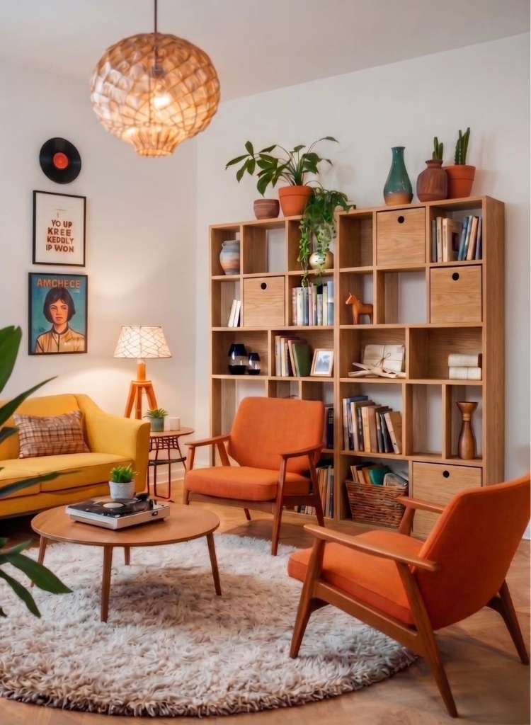 Corner Bookshelf with Cube Storage
