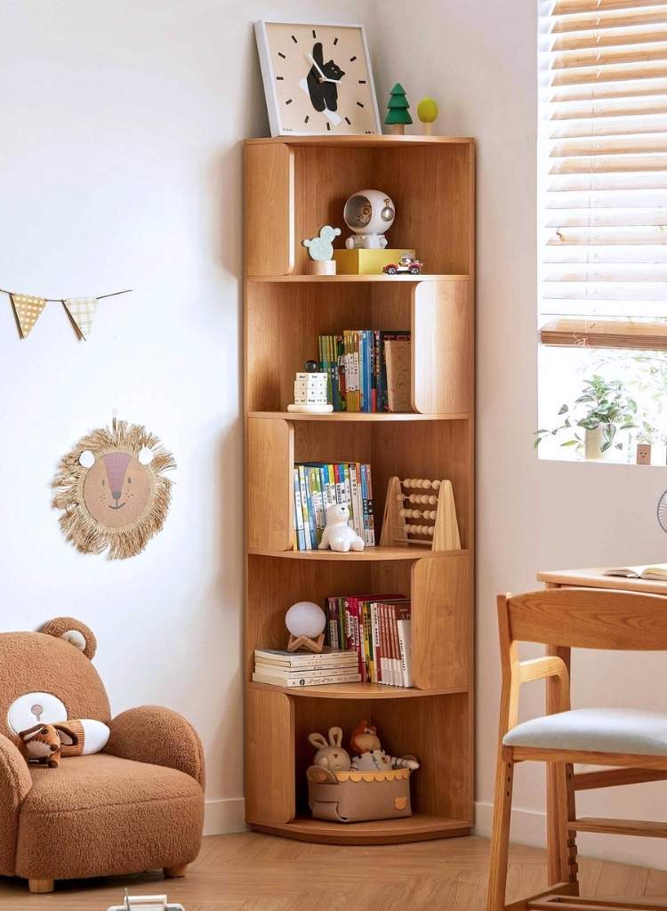 Rounded Wooden Shelves for Kids