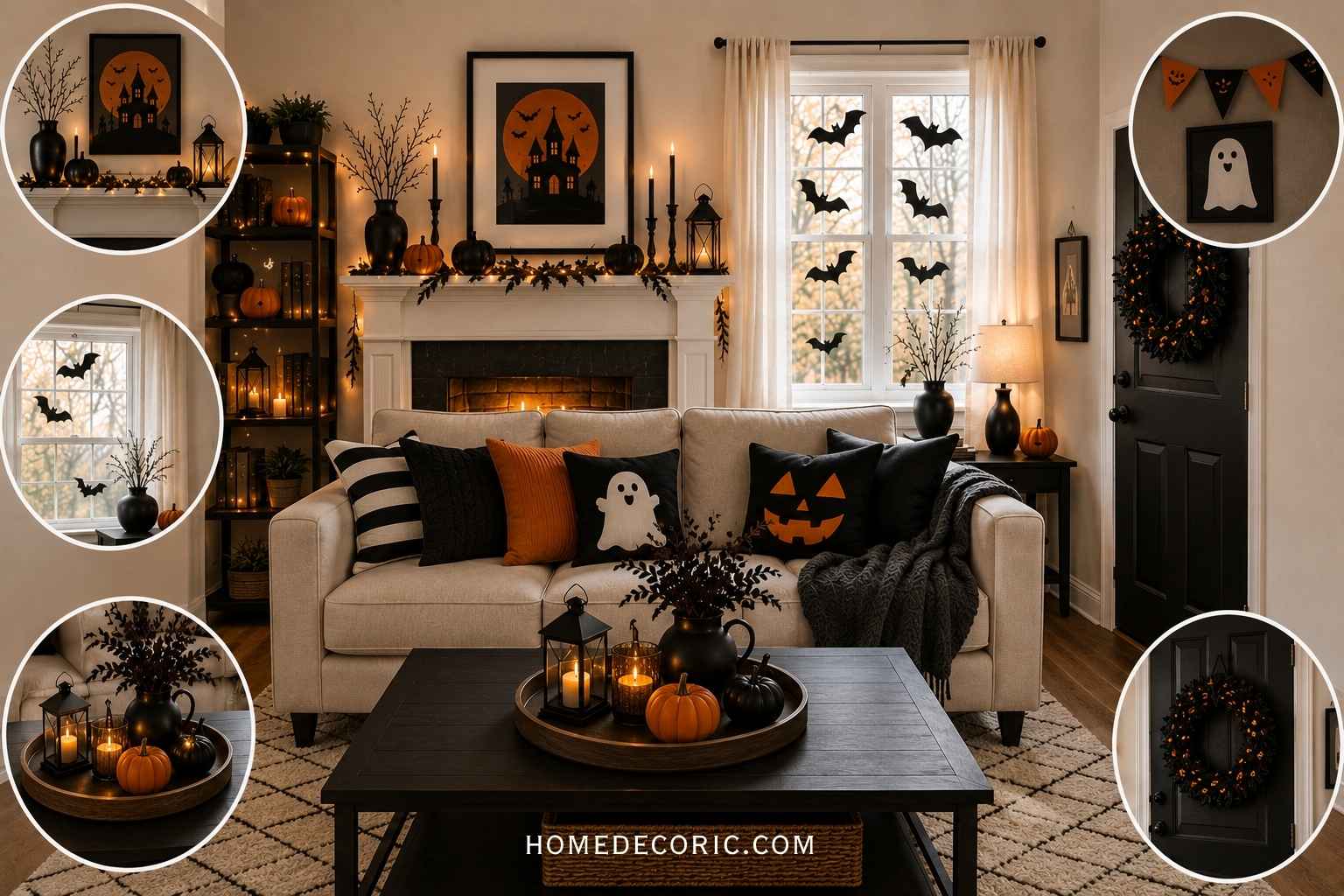 Place Halloween Decorations in a Small Living Room